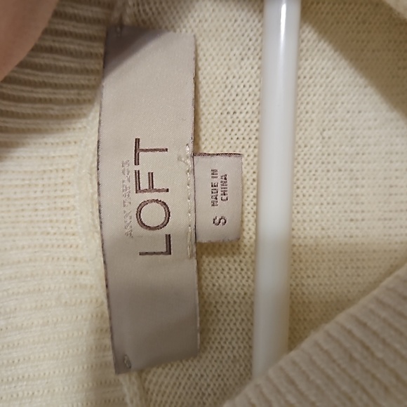 Loft Cream cowl neck Sweater dress - Picture 2 of 4